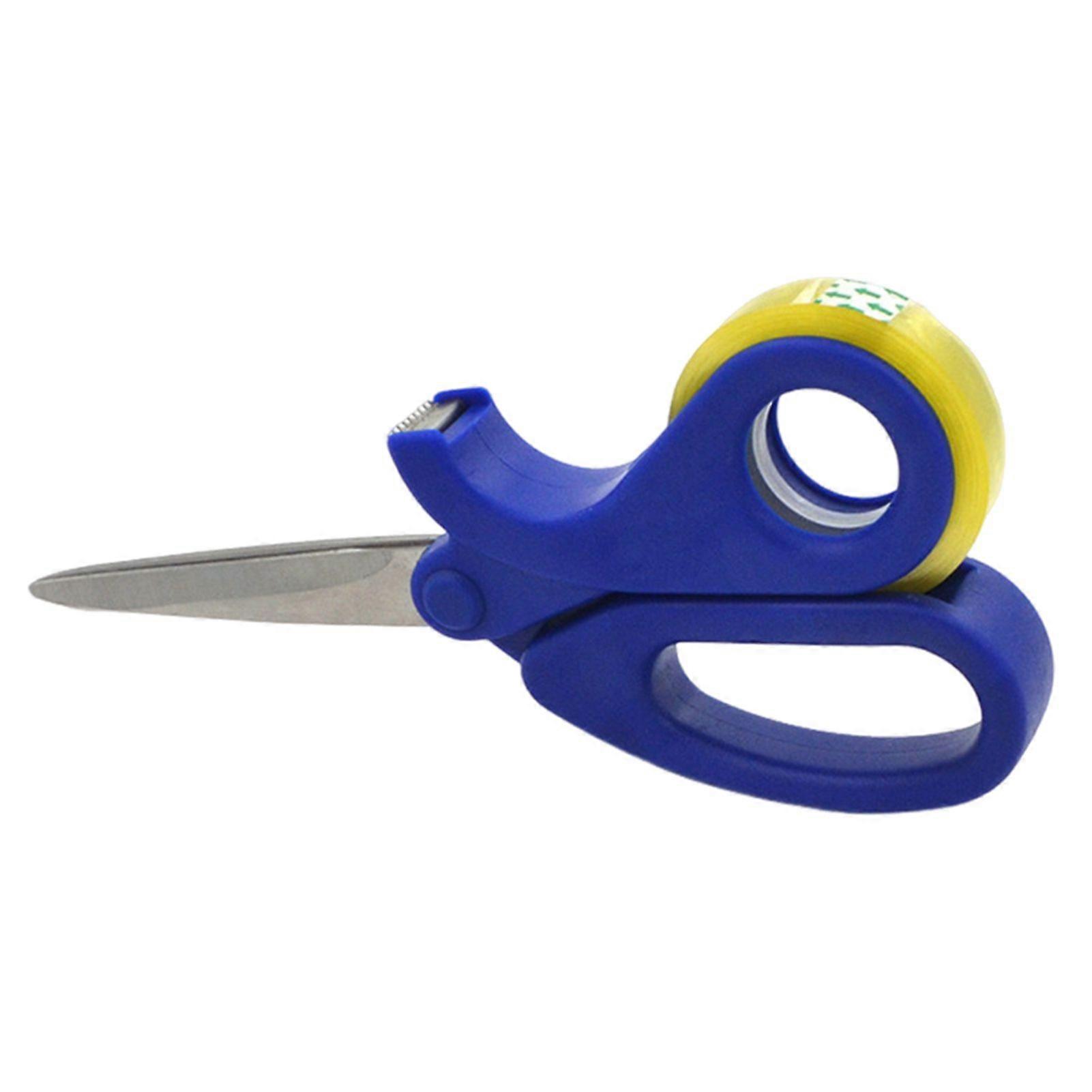 2 in 1 Gift Wrap Scissors Large Scissor with Tape Dispenser All Purpose Paper Roll Cutter for Office