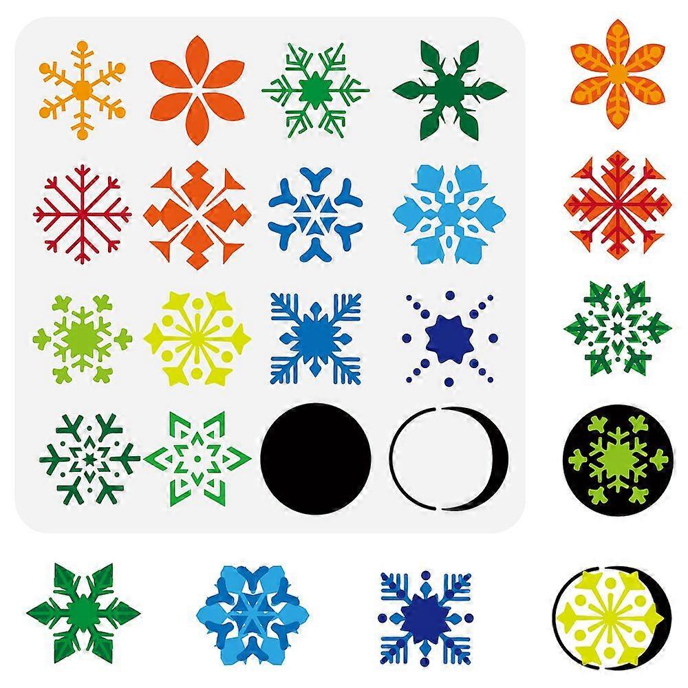 1pc PET Hollow Out Drawing Painting Stencils for DIY Scrapbook Photo Album Snowflake Pattern 30x30cm