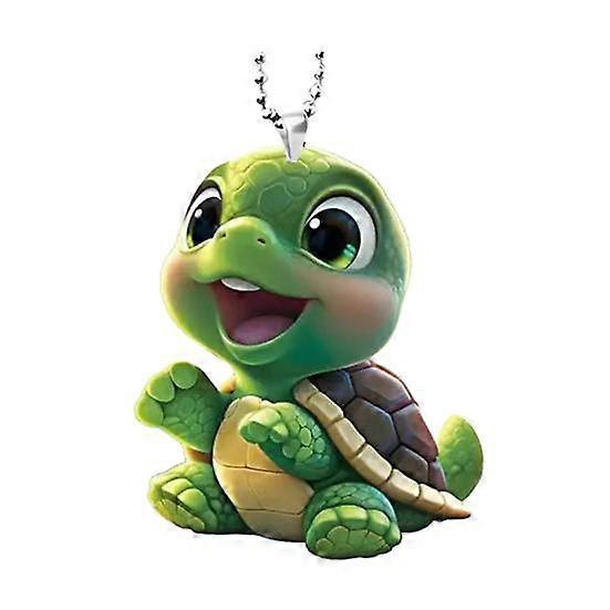 Car Pendant Acrylic Lifelike Turtle with Chain Strap Lightweight Hang on Trees