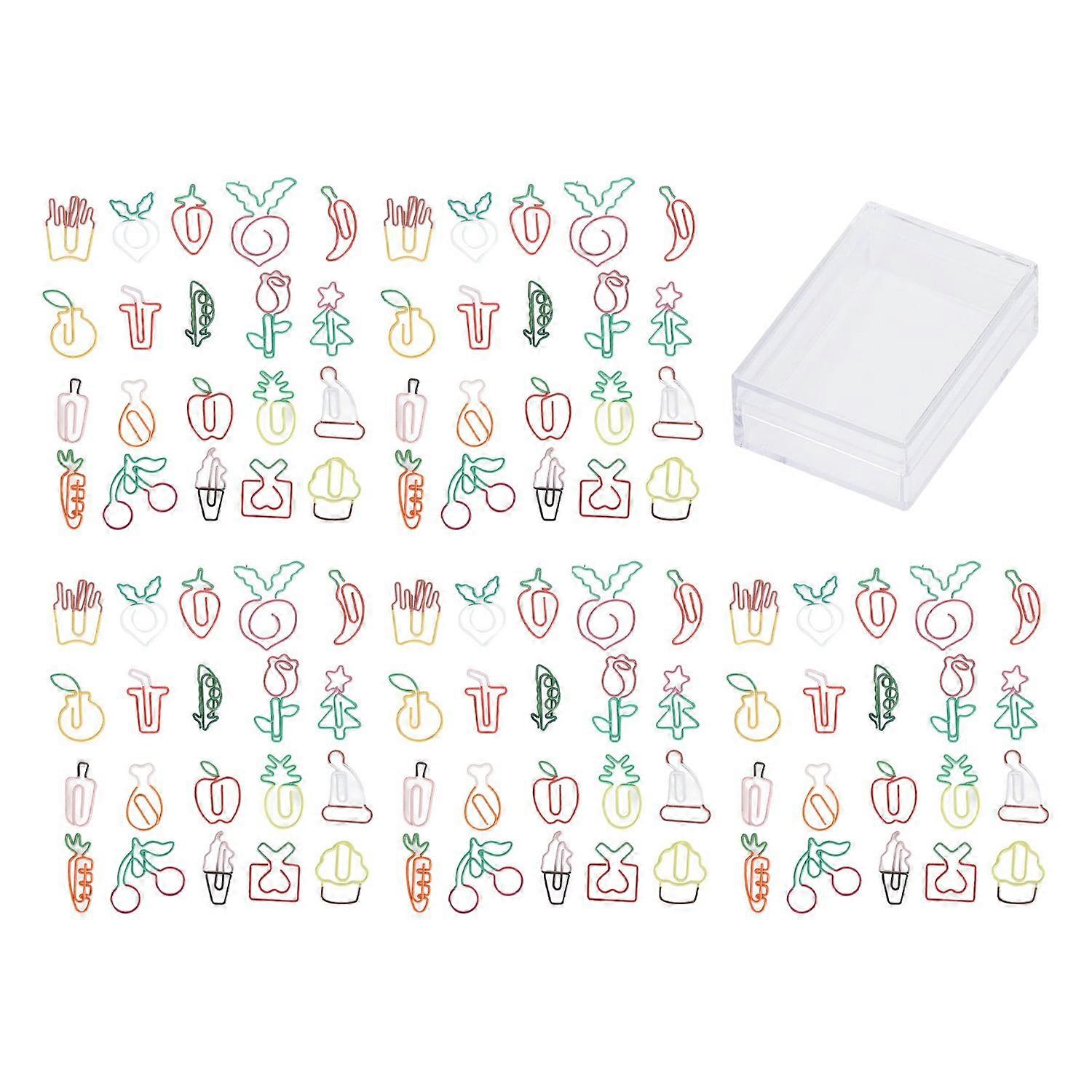 100PCS Set Marking Document Organizing Clip Multiple Cute Shapes Metal Paper Clip 