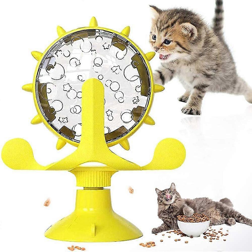 Toys, Windmill Leaking Food Toy InteractiveToys For Indoor Cats With Suction Cupcat SpringBell Ball