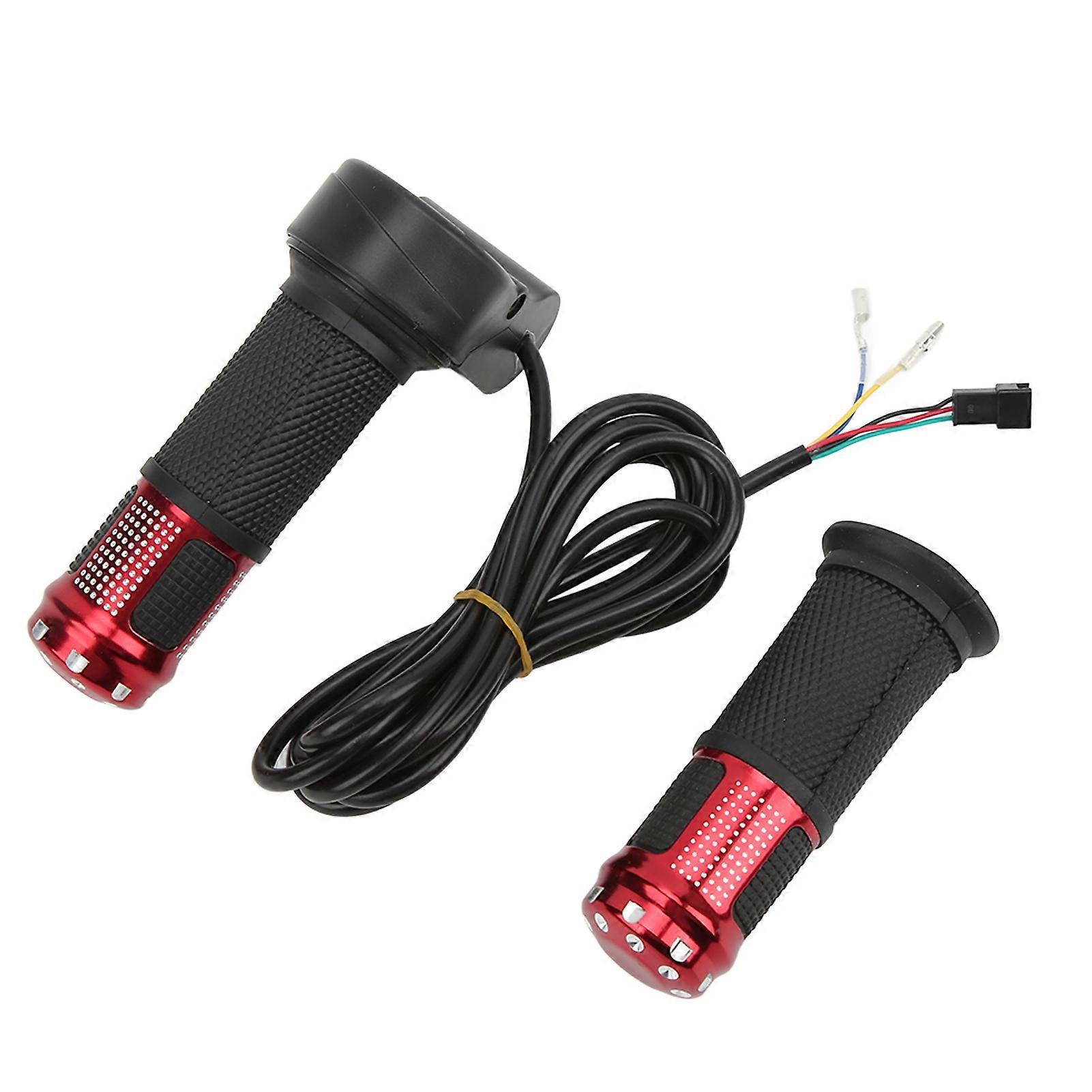 1Pair Twist Throttle Grips Bike Scooter Throttle Handle Grip Speed Governing for Electric VehiclesRed
