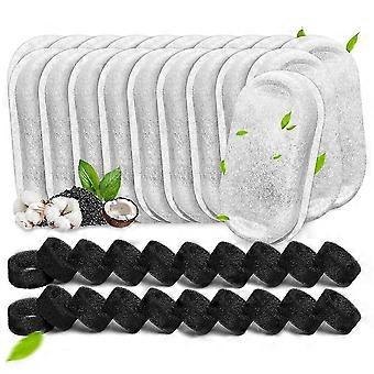 40PCS Cat Water Fountain Filters for 67oz/2L and 108/3.2L Stainless Steel Pet Fountain Cat Replacement Filters Sponges