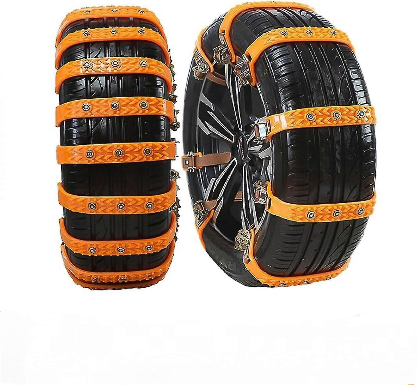 Snow Chains, Car Snow Chains For Tyres, Pack Of 8 Universal Winter Tyre Chains 165-255 Mm, Non-slip Car Chain With Gloves, Adjustable Non-slip Chains