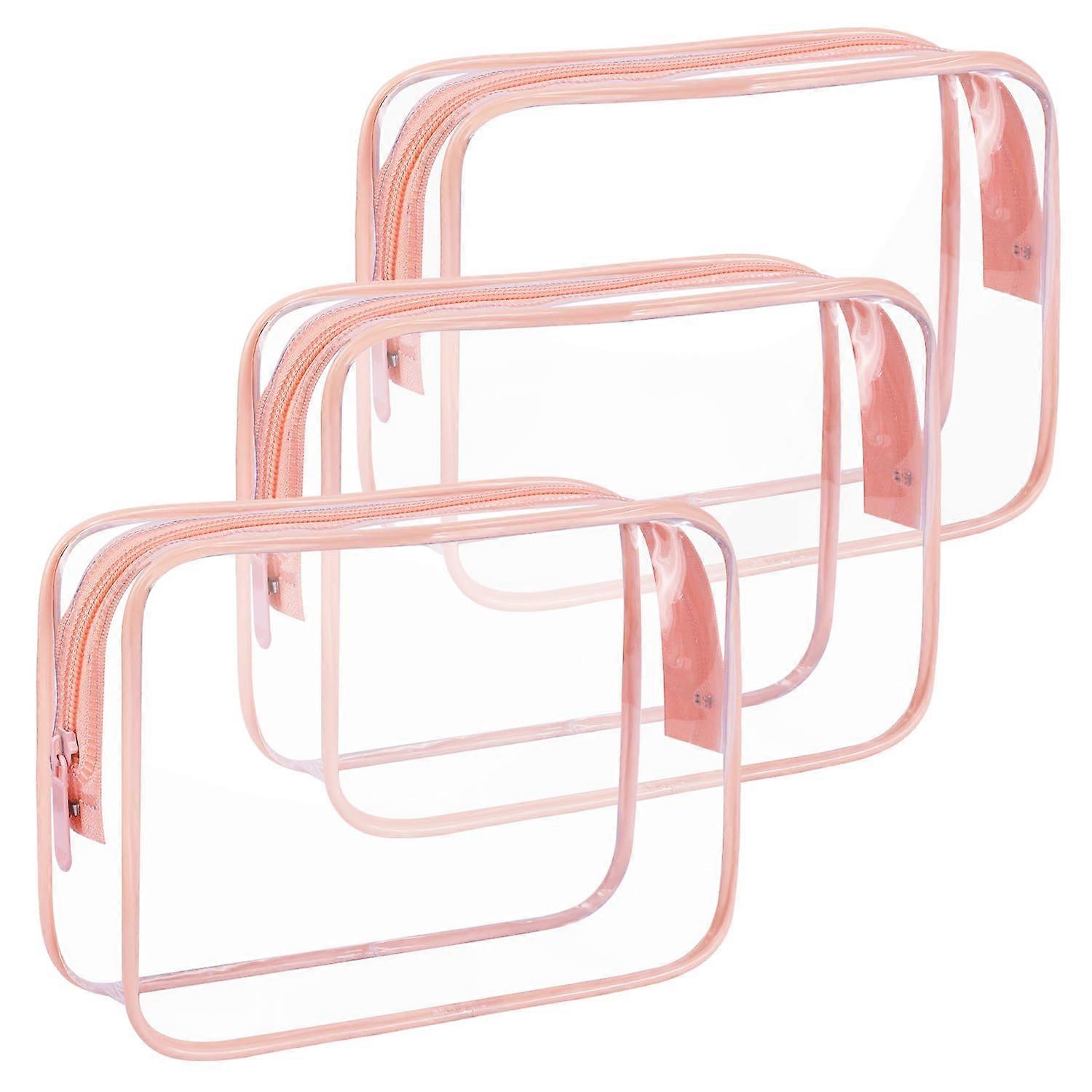 Clear Travel Toiletry Bag, 3 Pack