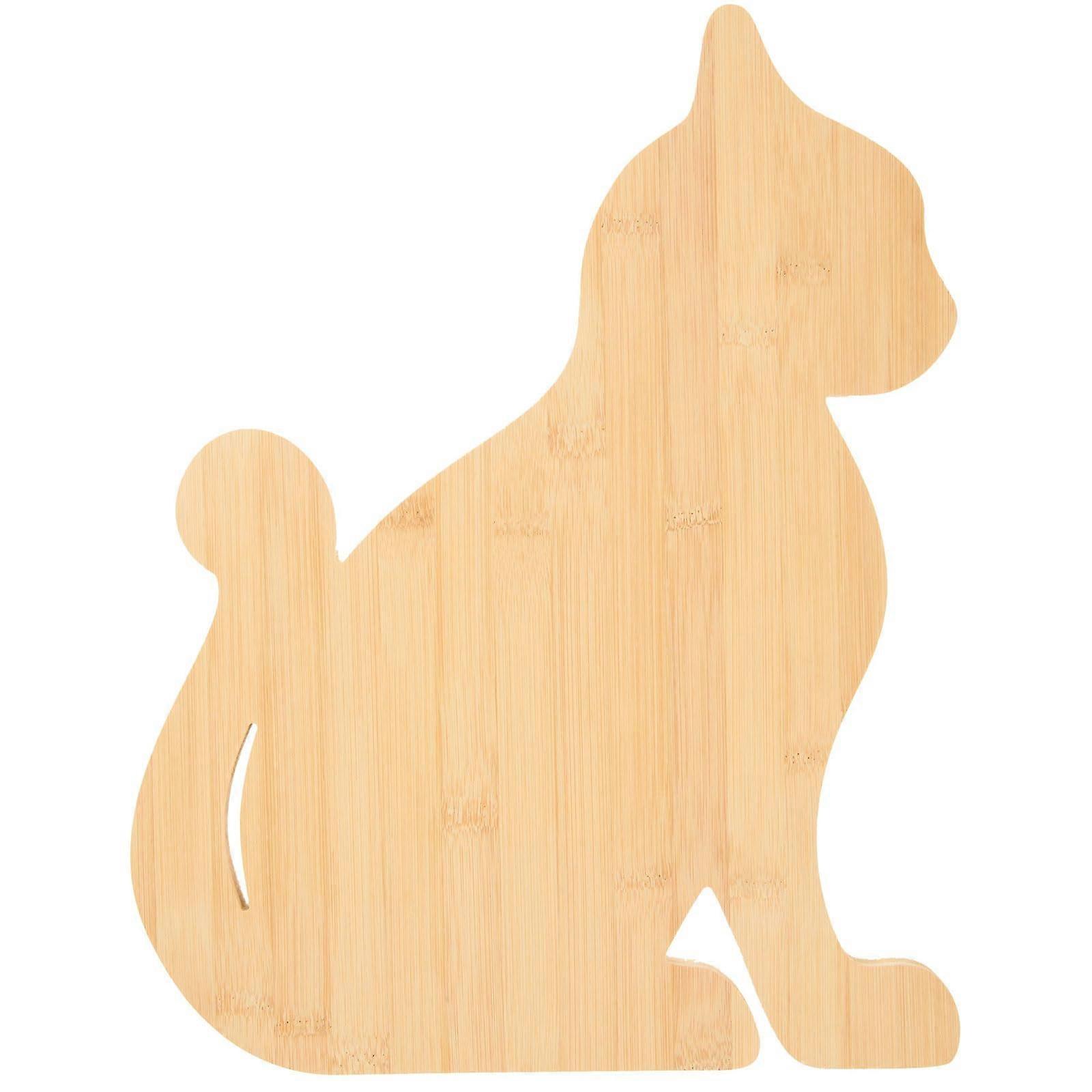 Bamboo cat shaped cutting board, laser engraved