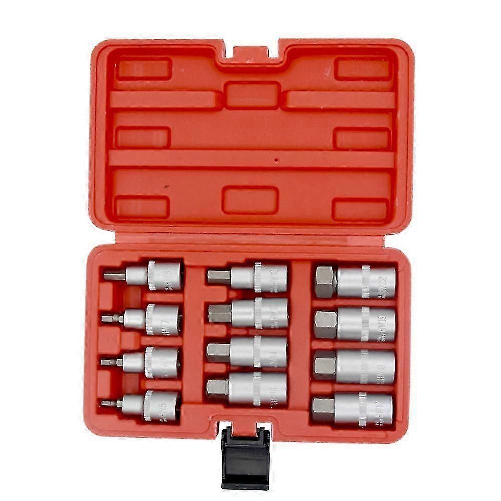 12pcs 1/2 Inch Drive Impact Hex Bit Socket Set H5 H6 H7 H8 H10 H12 H14 H16 H17 H18 H19 H22 Hex Key Sockets Set Hand