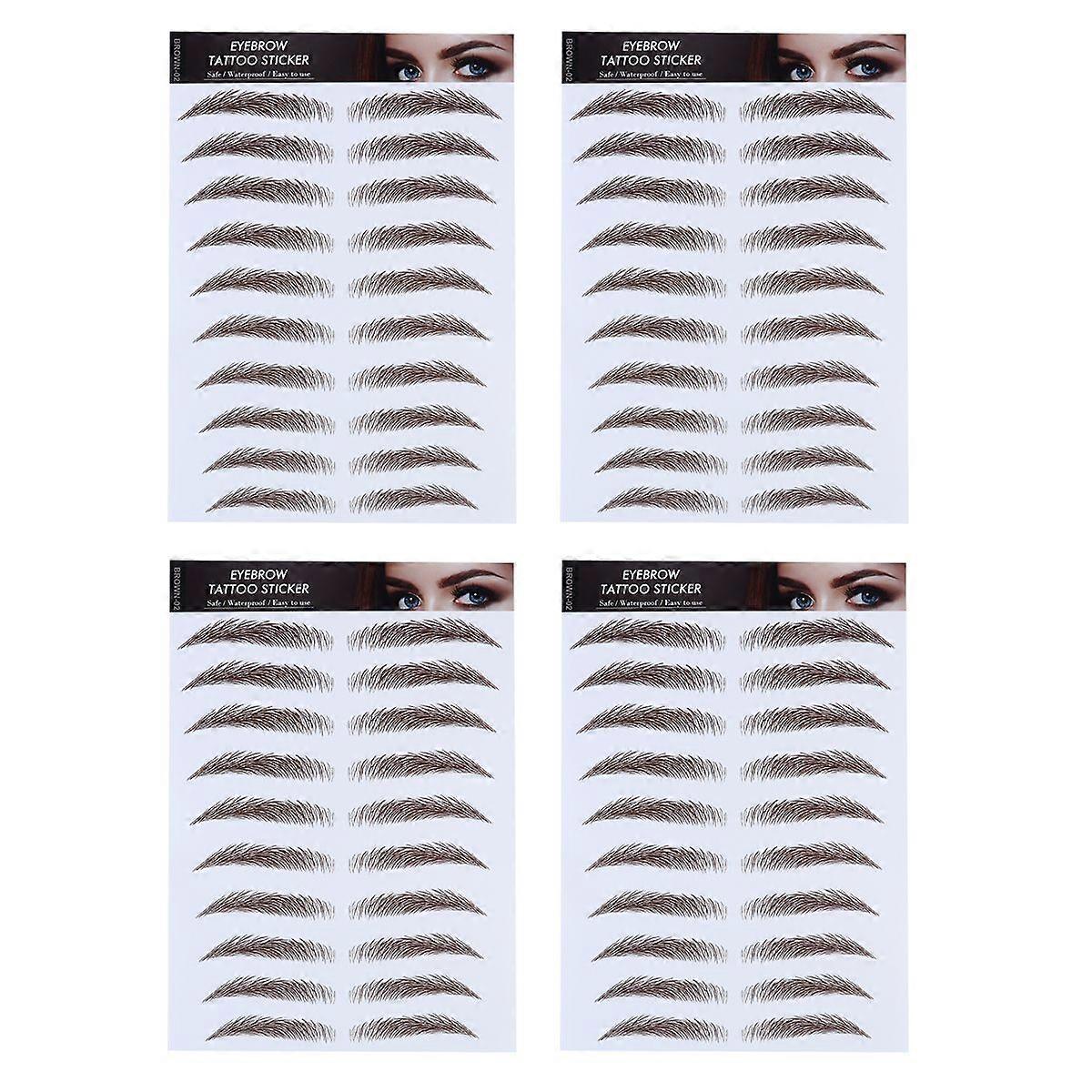4pcs 6D Cheveux-Comme Sourcils Toilettage Autocollant Faux Sourcils Autocollant pour Fille