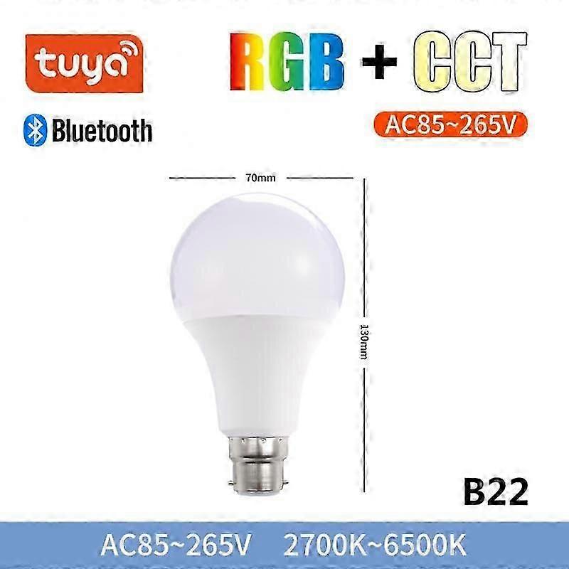 Lâmpada Bulbo Led Inteligente Tuya 10W E27 B22 Tuya Controle Bluetooth RGB+CCT DIY