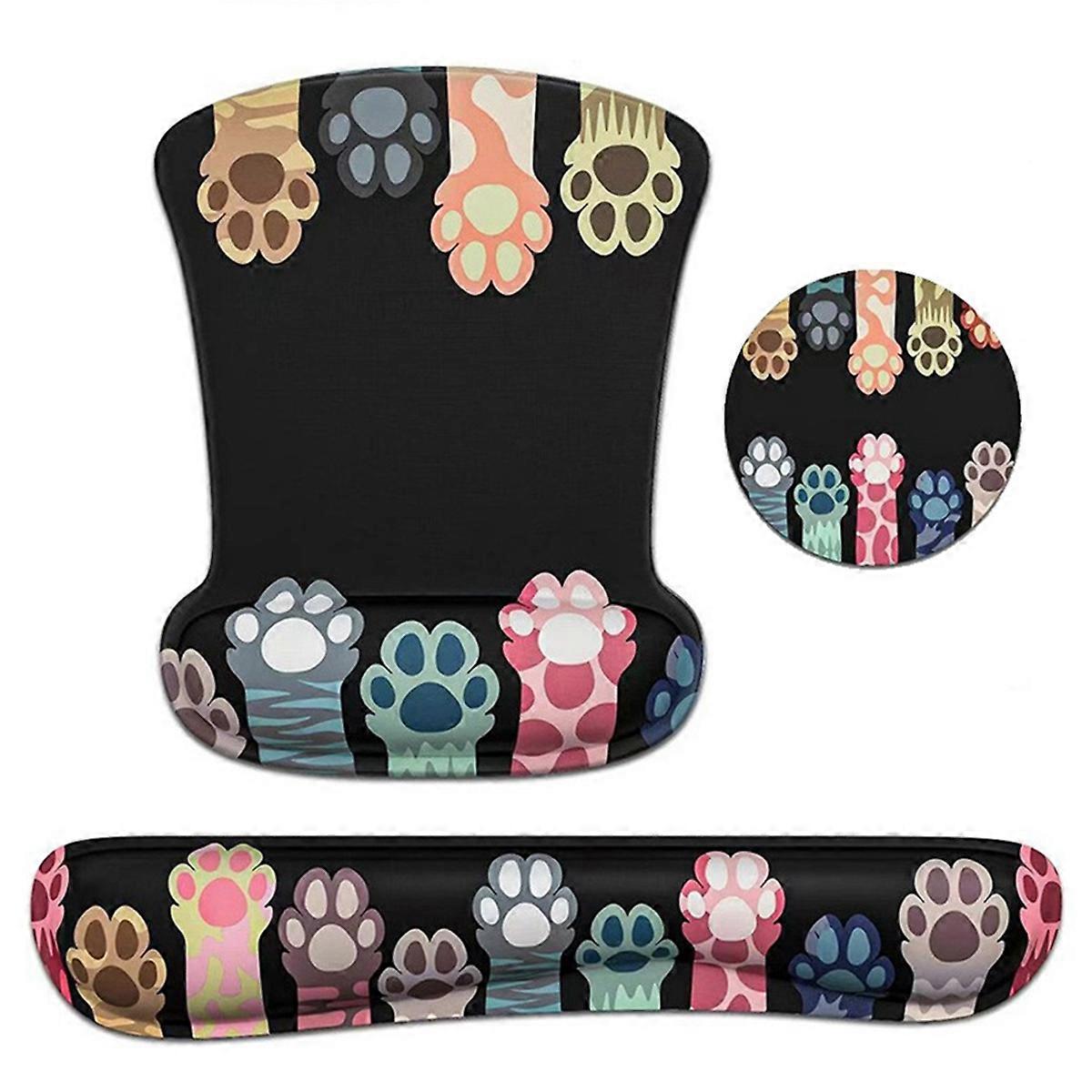 3 in 1 Mauspad-Sets mit Tastatur, Handballenauflage, Memory Foam Tastatur-Set, Mauspad mit Wris