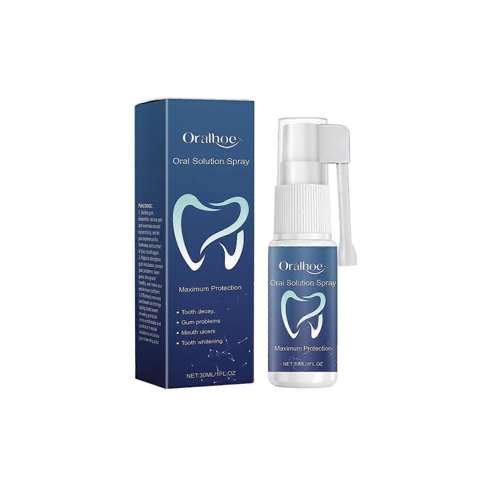 Oralhoe Spray de solution orale Nettoyage de l’haleine fraîche Soins des dents Hygiène de la bouche Spray frais
