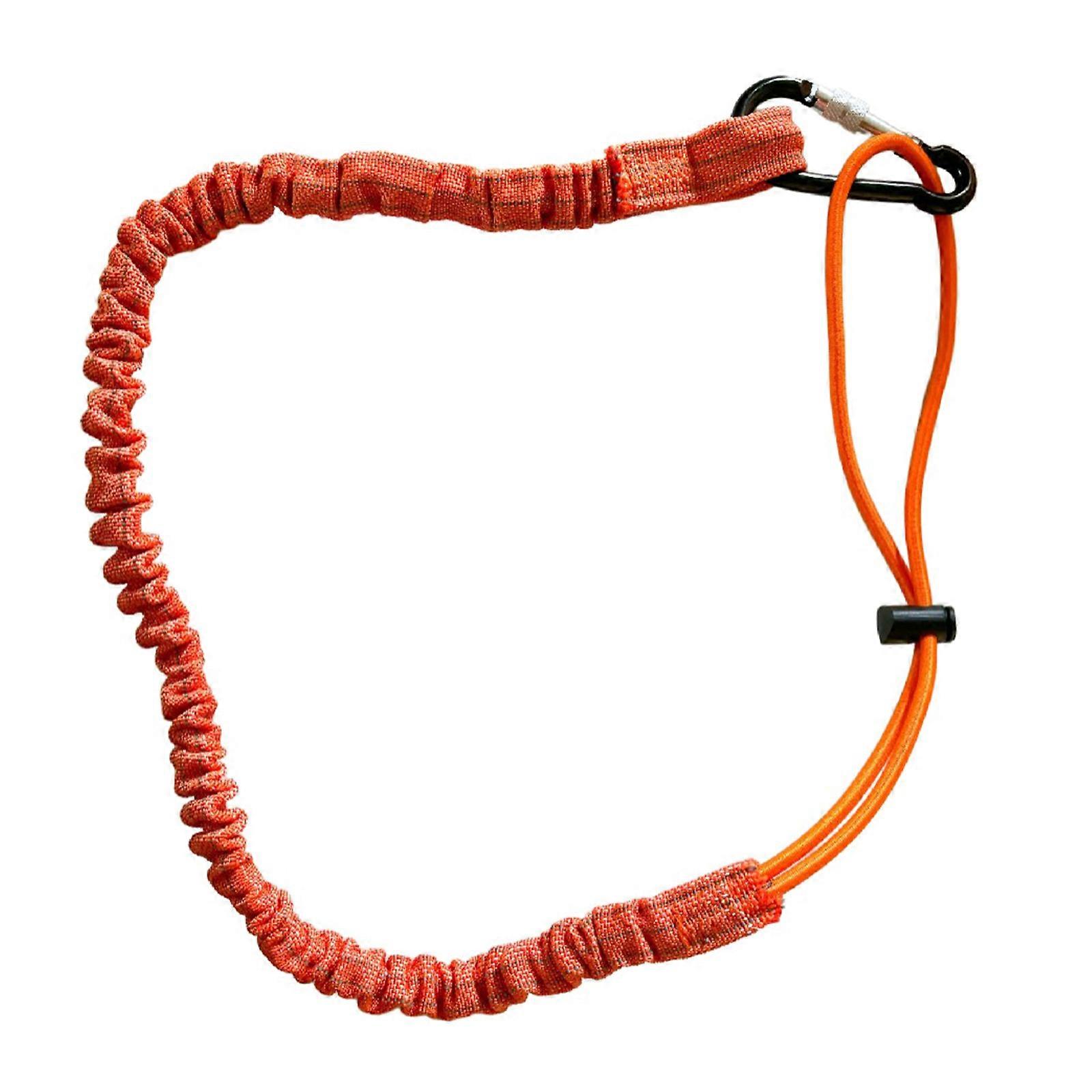 Safety Tool Nylons Cord with Screw Lock, Adjusted End Safety Fall Protections Lanyards, Extendable Lanyard orange color