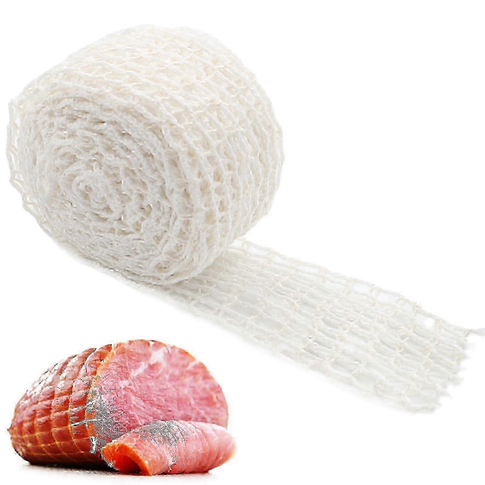 5m Fleischnetzrolle, Schinkensocke Elastisches Netz, Elastisches geräuchertes Fleisch Geflügel Schinken Netz Fleisch Metzger Bindfadennetz für Fleisch Kochen Räuchern oder Drying_Luc