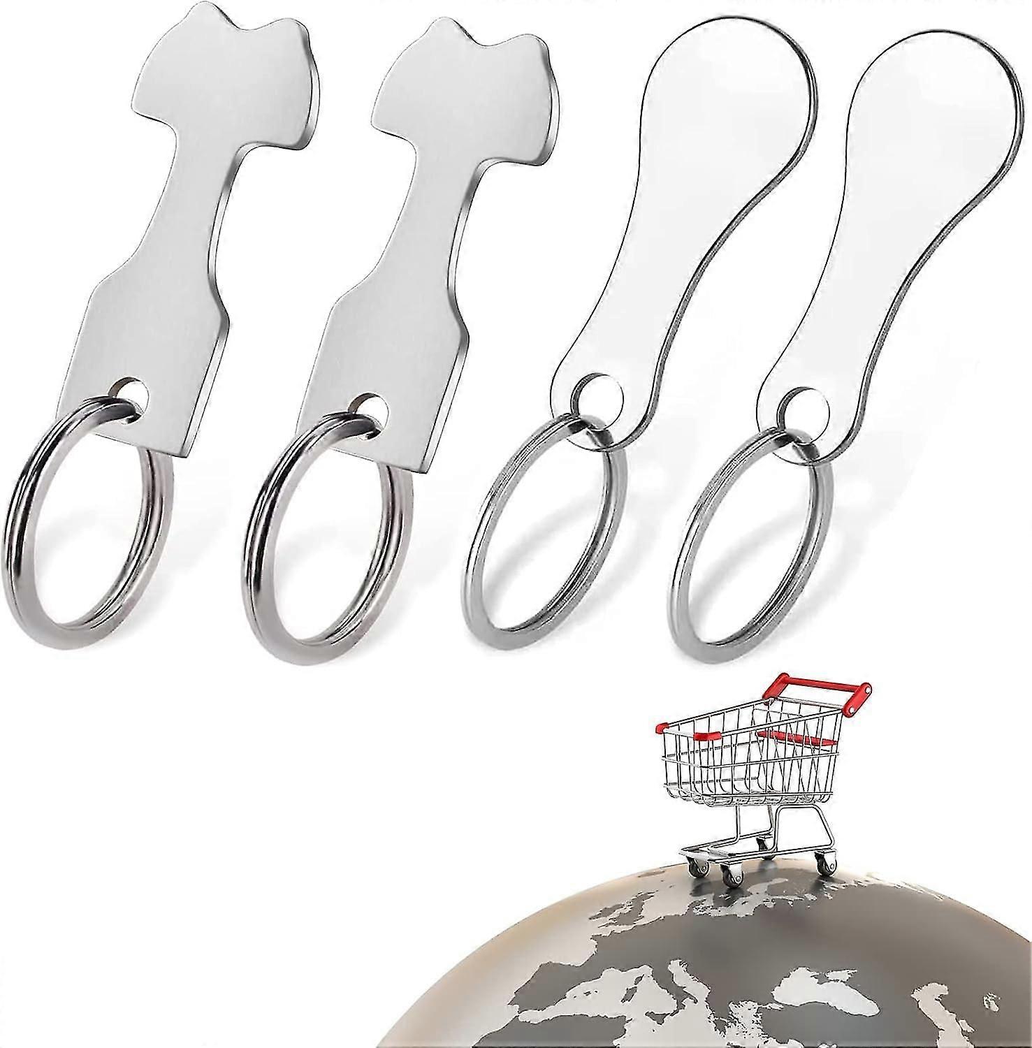 4 Pieces Shopping Cart Coin Universal Shopping Cart Token Key Sha