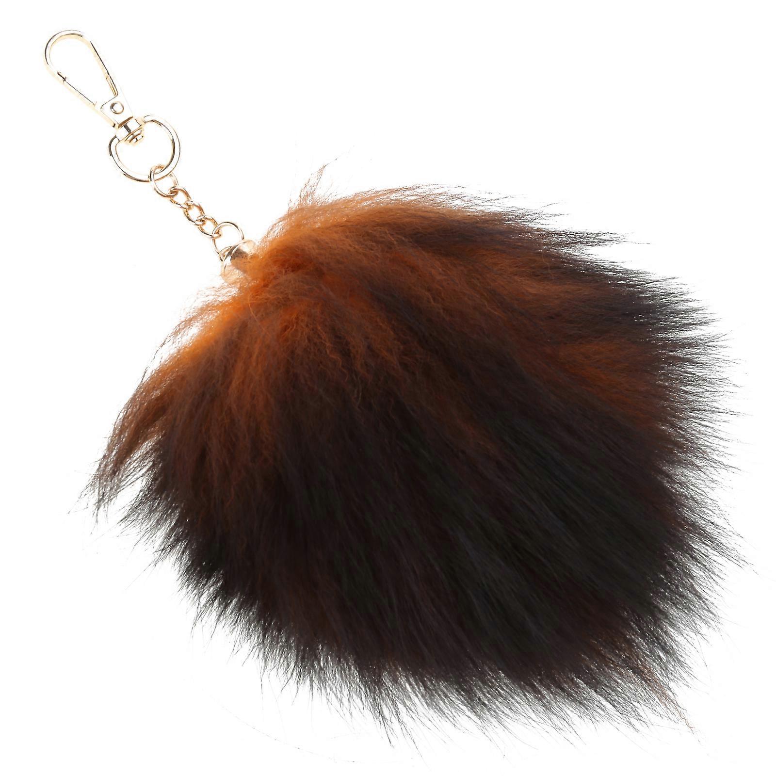 Gradient Foxes Furs Tail Keyring Hanging Ornaments Bag Charm Pendant Car Keyring Handbag Decorations for Women Girls  9