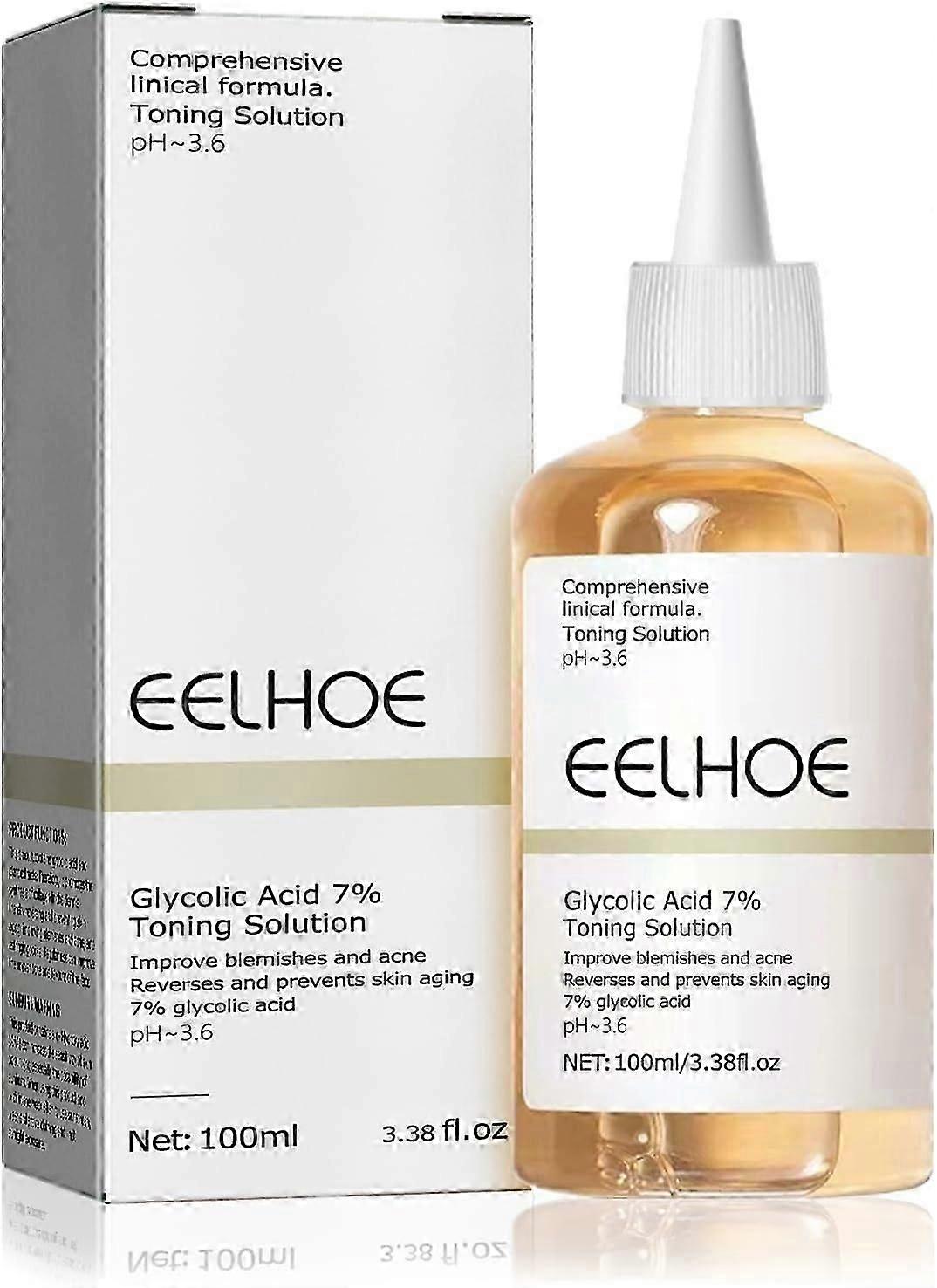 Glycolic Acid Toner, 100ml Glycolic Acid Peeling 7% Solution for Blemishes and Acne, Toner Suitable for Combination and Oily Skin