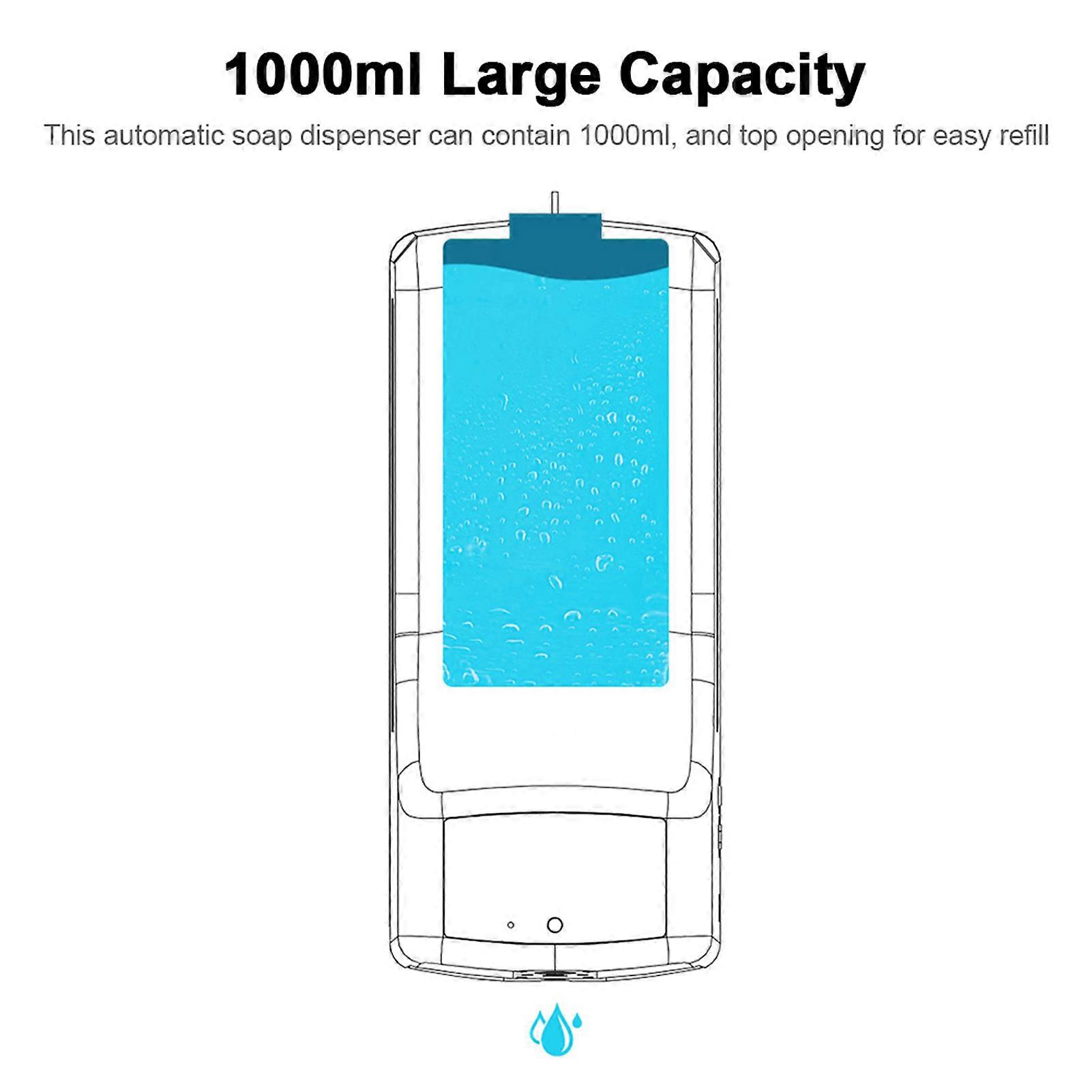 1000ml Wall Mounted Automatic Soap Dispenser Hand Sanitizer Dispenser Non-contact Infrared Thermometer with 18 Languages Voice Broadcast °C / °F Unit