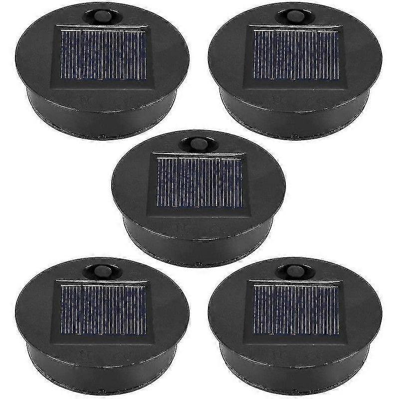 5 pachet de piese de schimb de lumină solară (dimensiunea superioară 2.76 inci, dimensiunea inferioară 2.36 inci), 7 LED cald alb impermeabil
