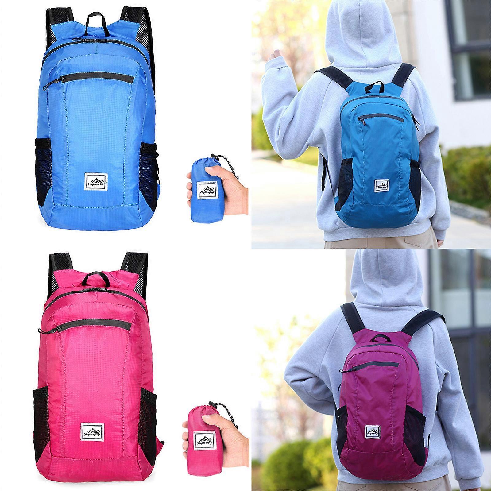 Travel Daypack Ultralightweight Packable Backpack Hiking Daypack Splashproof Bag for Outdoor Climbing Riding Camping Pink