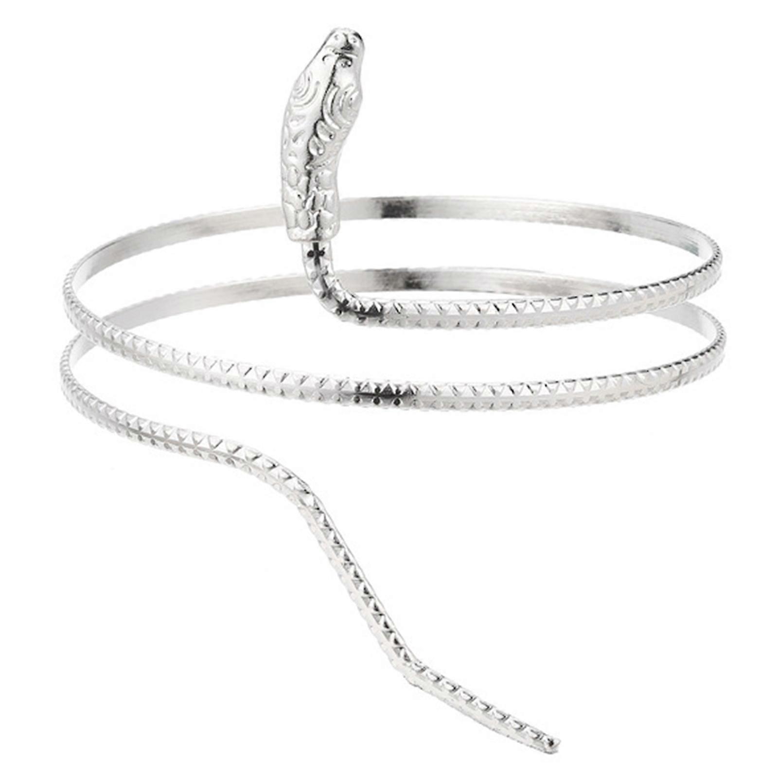 Melting Arm Chain Bracelets Beach Open Bangle Melting Coils and Snake Gift for Girlfriend Flickering Snake  white k