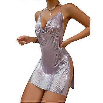 sachin and babi light blue dress Gold Backless Chainmail Dress main image 1
