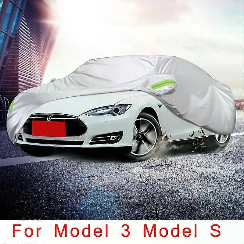 כיסויי רכב מלאים חיצוניים שמש UV הגנה אבק גשם שלג בד אוקספורד מגן לטסלה דגם 3 esla דגם S אביזרים 2021