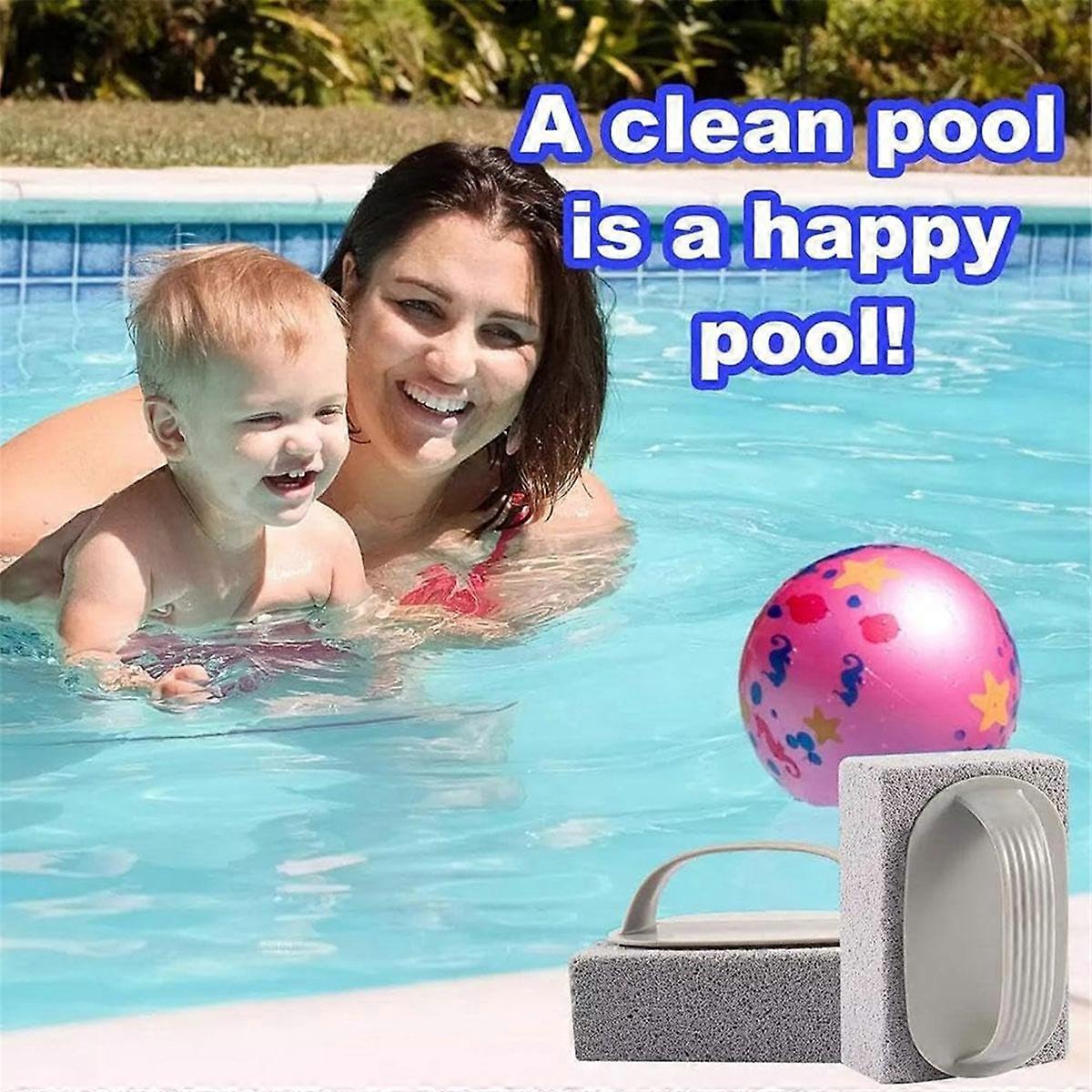 5PCS Hand-Held Pools Pumice Stone, Pool Cleaning Blocks with Handle