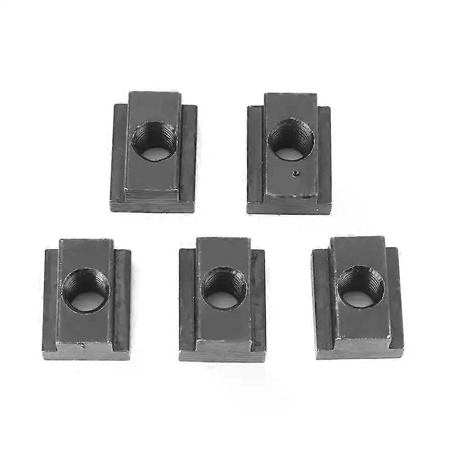 New 5pcs/set M8 M10 Oxide Finish Grade 45 steel T-Slot Nuts High Hardness Threads T-slots Tapped Through In Machine Tool Tables