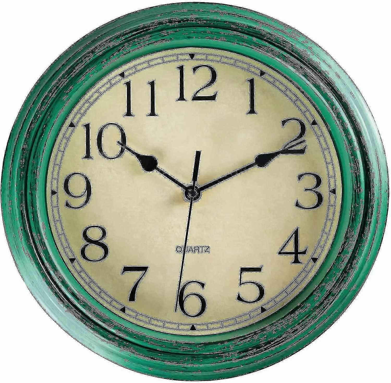 Horloge murale à quartz rétro silencieuse sans tic-tac (12 pouces)