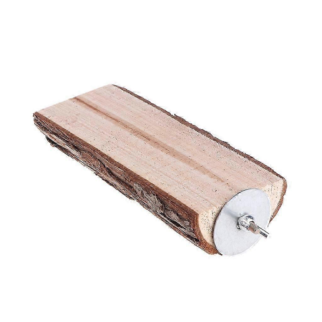 Parrot Perch Stand Natural Wood Platform Chew Toy for Parakeet Small Animal