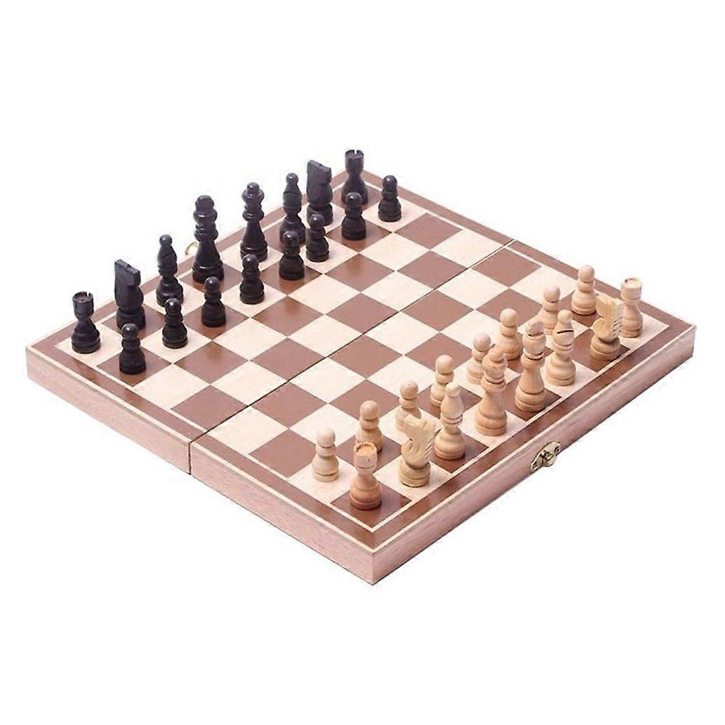 15 'Classic Vintage Standard Folding Wooden Set, Chess Foldable Games Board Made