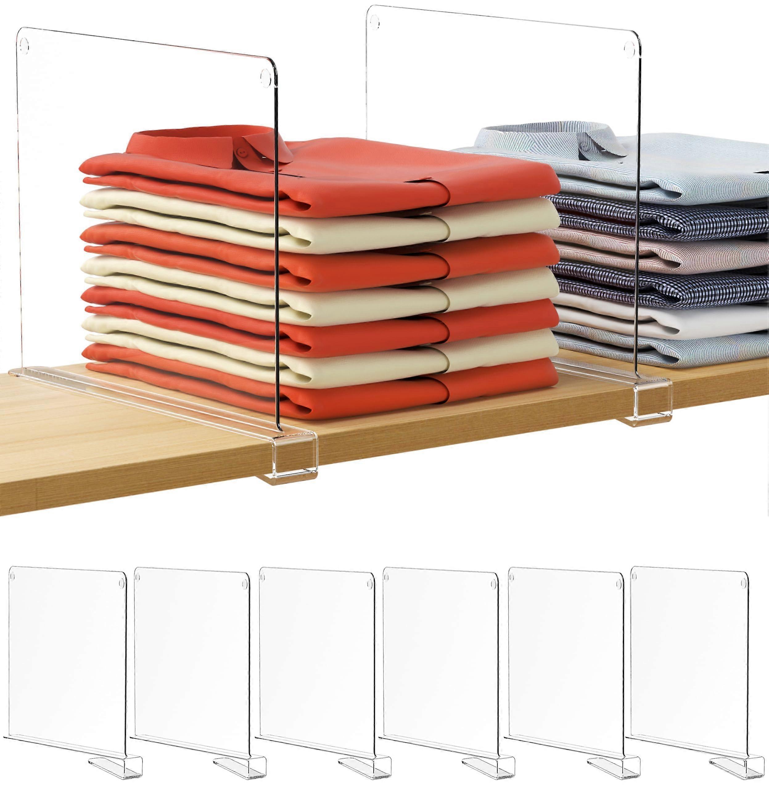 6 PCS Extra Tall Shelf Dividers for Closet and Bookshelf 12 Inches Tall