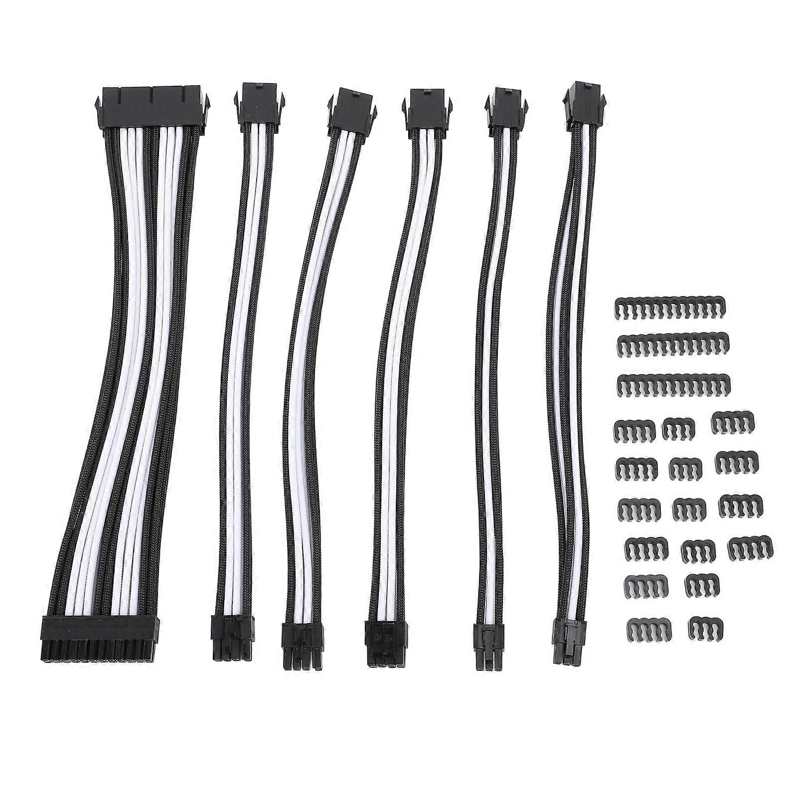 4pcs Motherboard CPU Graphics Card Extension Cord Professional High Conductivity Nylon Woven Replacement CPU Extension Cable