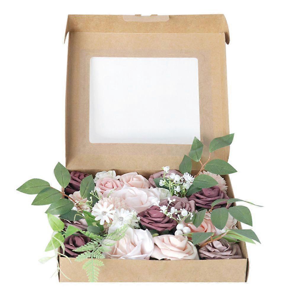 Artificial flower box wedding party gift box-bean paste powder