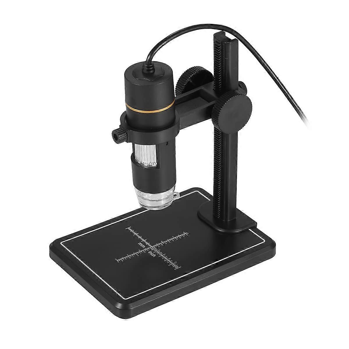 USB Digital Microscope Kit 1000X Magnification with 8-LED Light and Lens Adapters, Includes Lifting Support