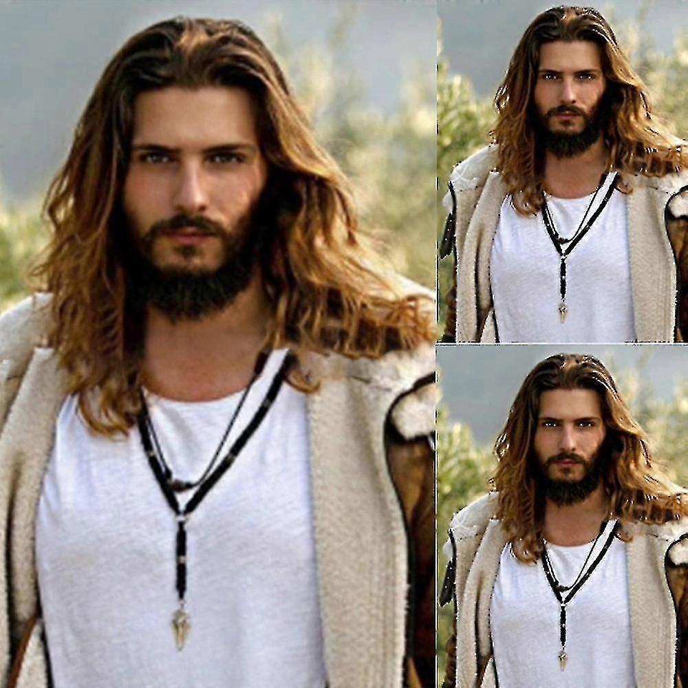 Herren Wellige Perücken Braun Lockiges Synthetisches Haar Cosplay Party Perücken Mode (PrettyJ)