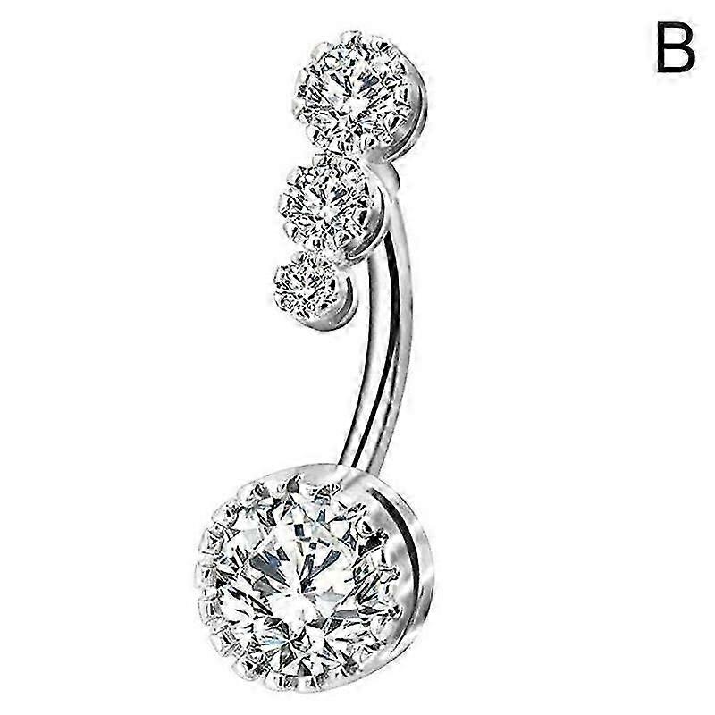 Belly Button Bars Barbell Drop Dangle Navel Bar Body GOOD With Ring X0F