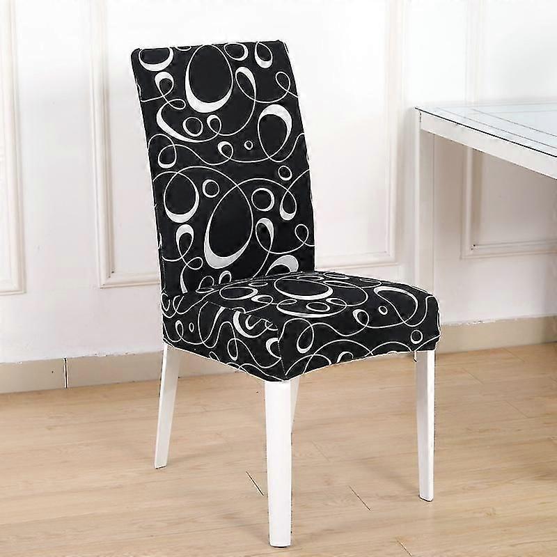 Stretchstol täcker tryckt tyg matstol täcker avtagbara tvättbara sätesskyddsskyddsskydd