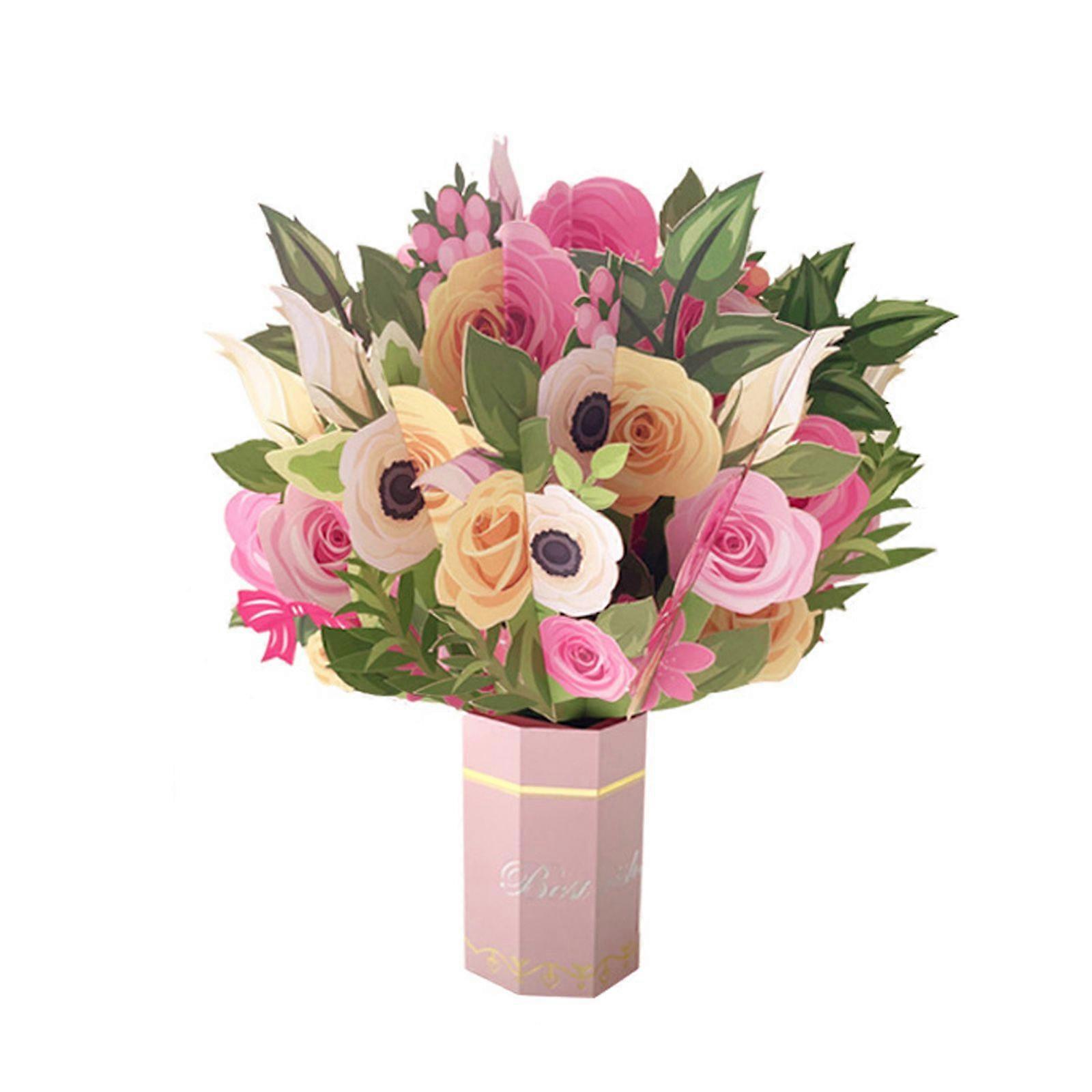 2023 NEW HOT Get Well Soon Pop Up Carduri, Flori de hârtie 3D Buchet Felicitări Cărți pop-up Floarea-soarelui Ziua de naștere Cadouri de felicitări pentru femei Boss