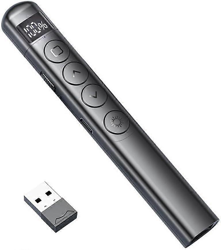 Wireless USB Presenter LCD Digital display Rechargeable Powerpoint Slideshow Laser Presentation