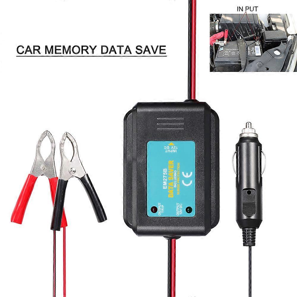 Car Memory Data Saver Automotive Emergency Power Supply Cable Battery Tester Memory Saver Connector Automotive Memory Keeper，2 Alligator Clips