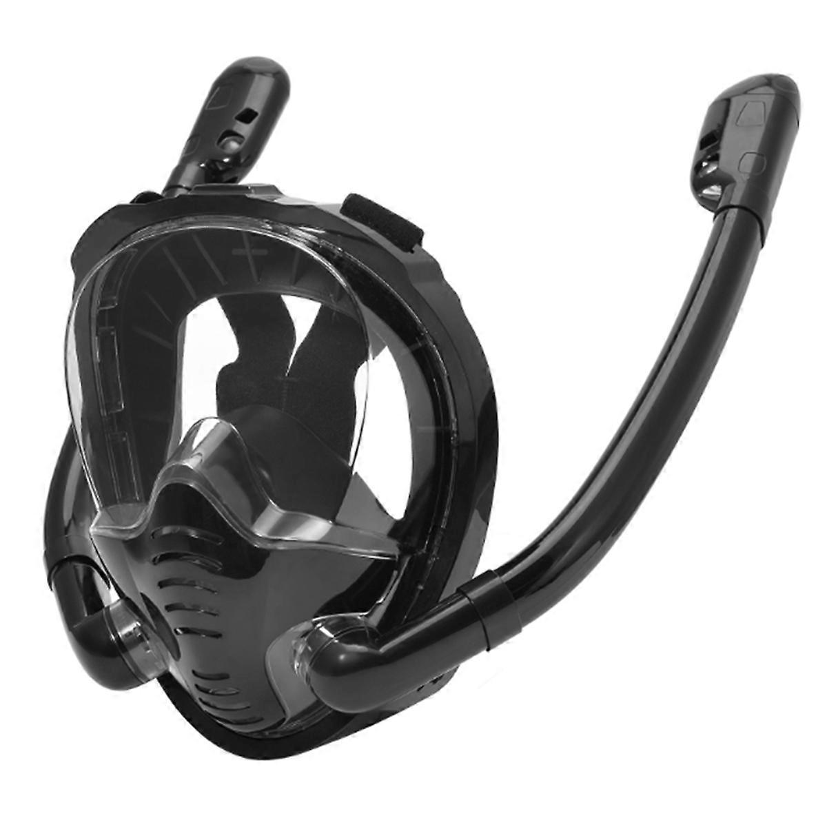Full Face Snorkel Mask with Double Tubes 180°Panoramic Anti-Fog Diving Mask Swimming Pool Equipment 
