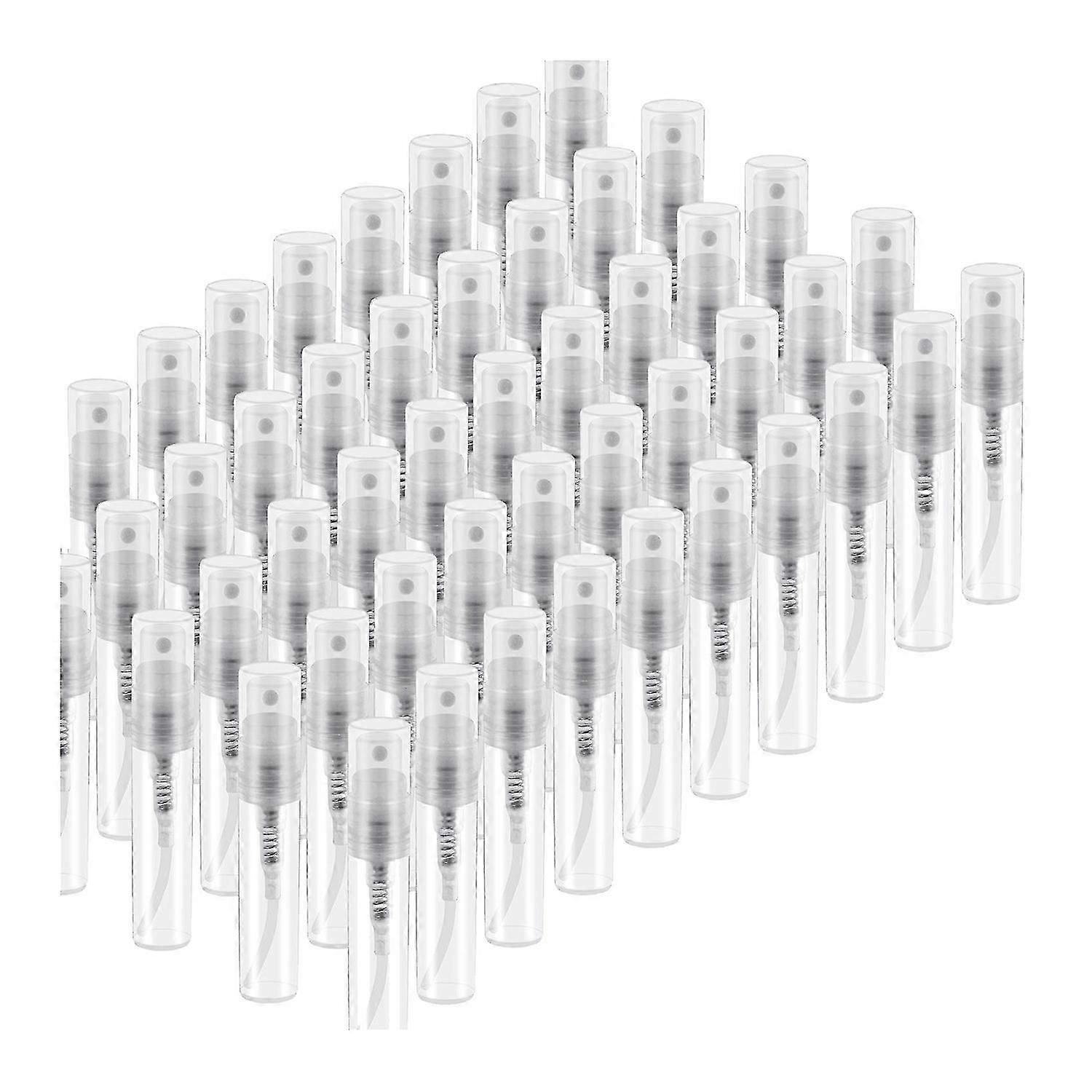 Portable Fragrance Spray Bottles - Clear Plastic 50 Pack with 3M Atomizers
