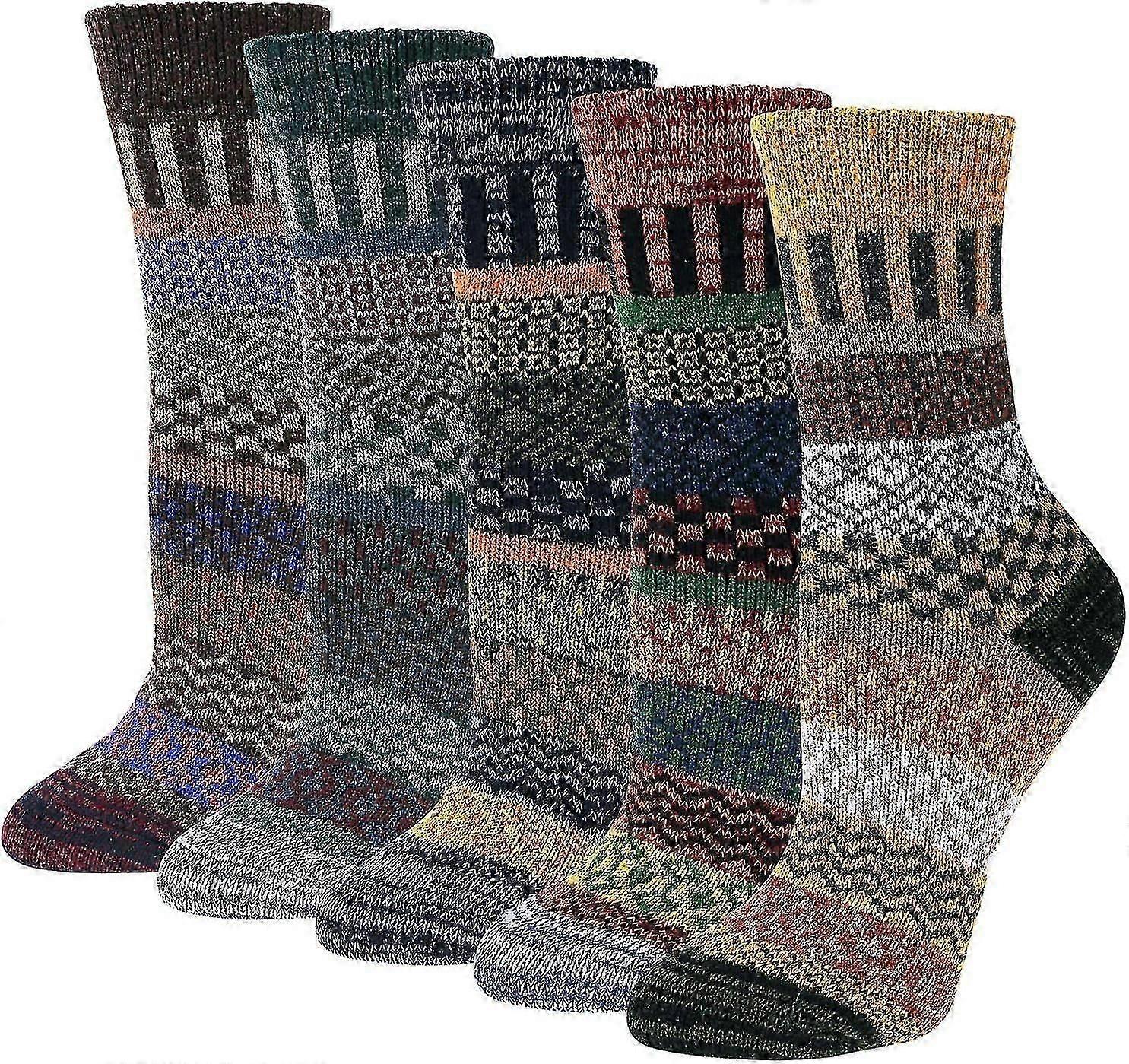 5 Pairs Wool Winter Thermal Socks, Various Colors^ccgv2