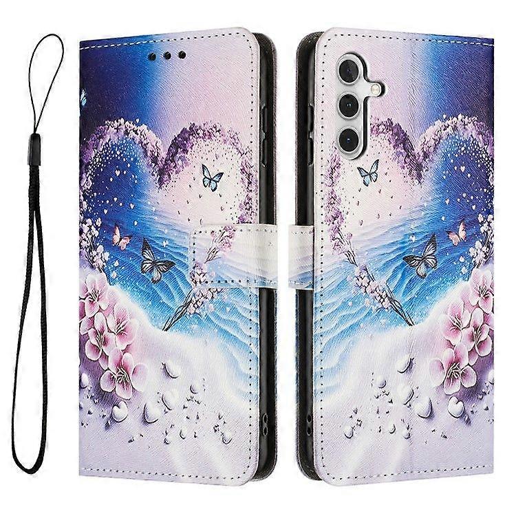 For Samsung Galaxy A55 5G Case Pattern Printing PU Leather Wallet Phone Cover with Lanyard