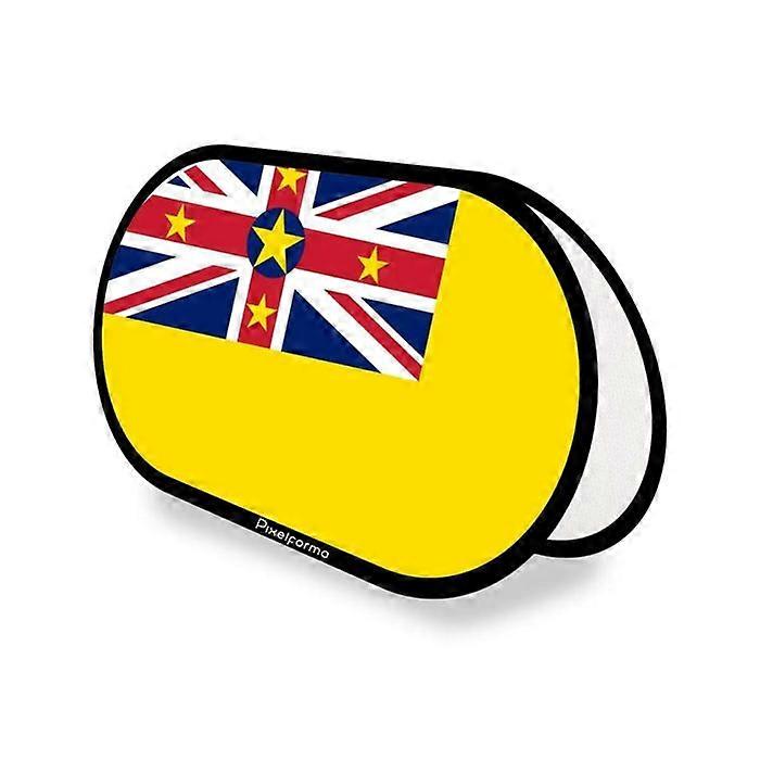 Flag - Niue - Oval - 70 x 120 cm - Polyester - Double-sided print