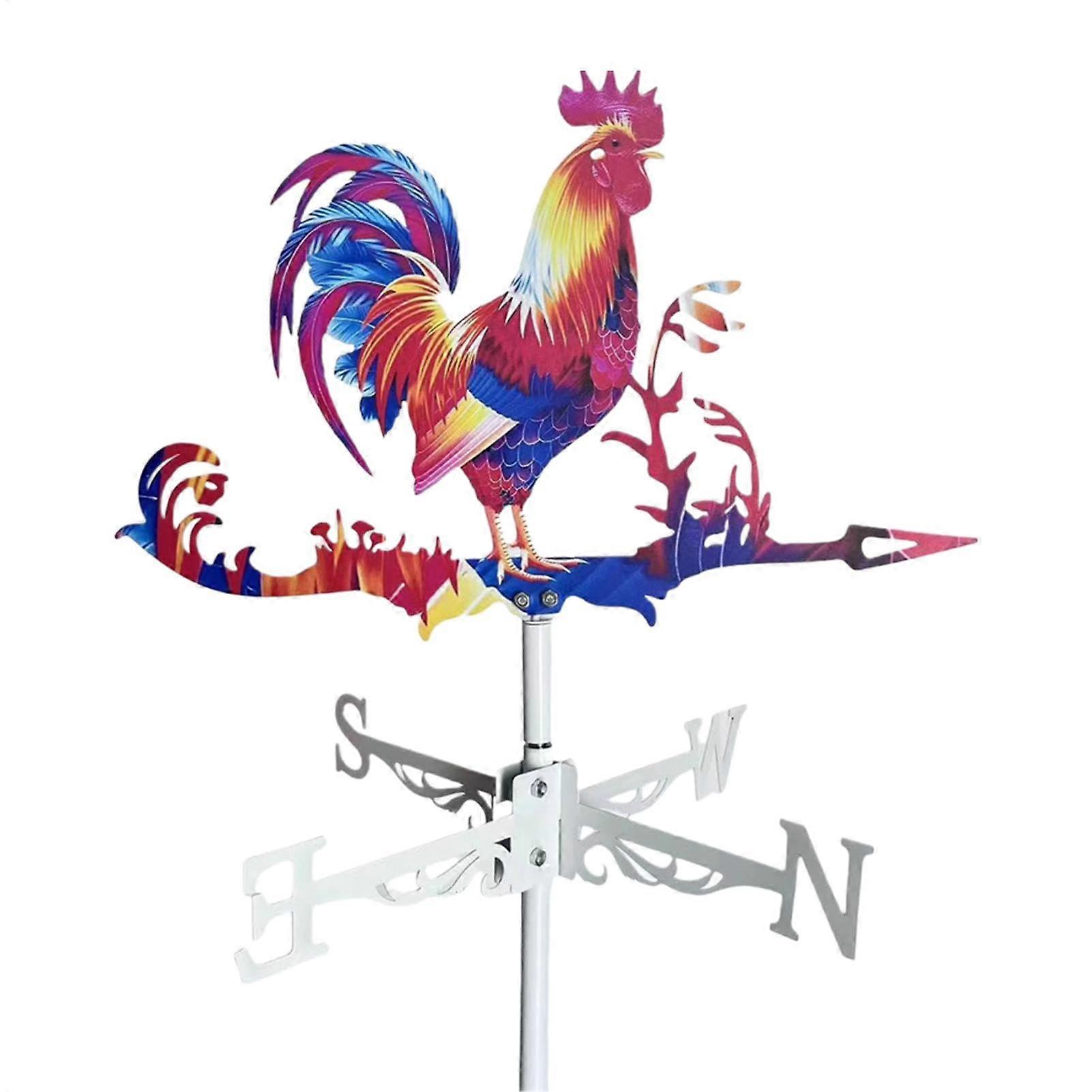 Weather Vane Metal Wind Direction Indicator for Garden with Wolf Farm Motif