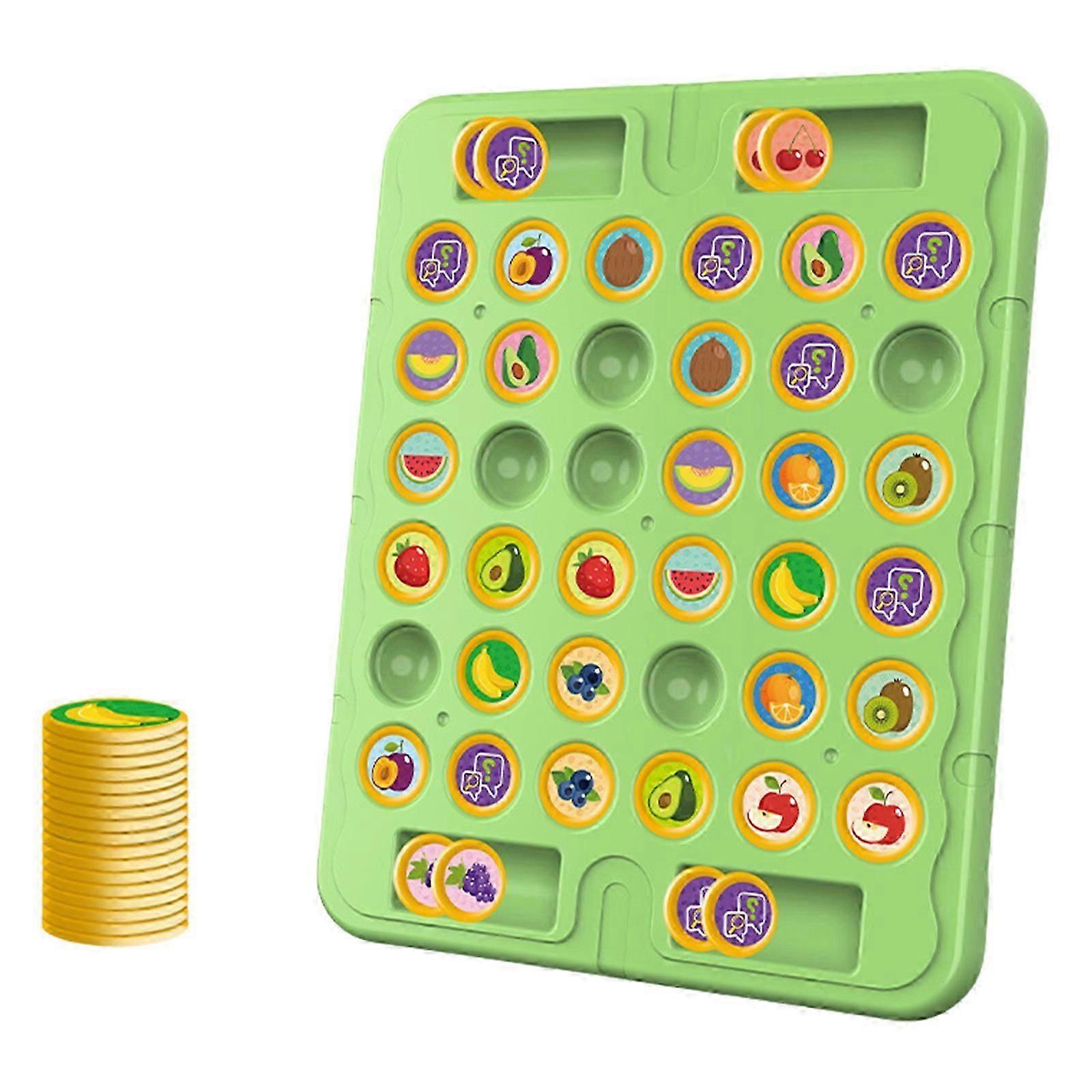 Multiplayer Animal/Fruit Theme Board Game Toy for Kids with Flip Chess for Family Gathering Classroom Activity Supply