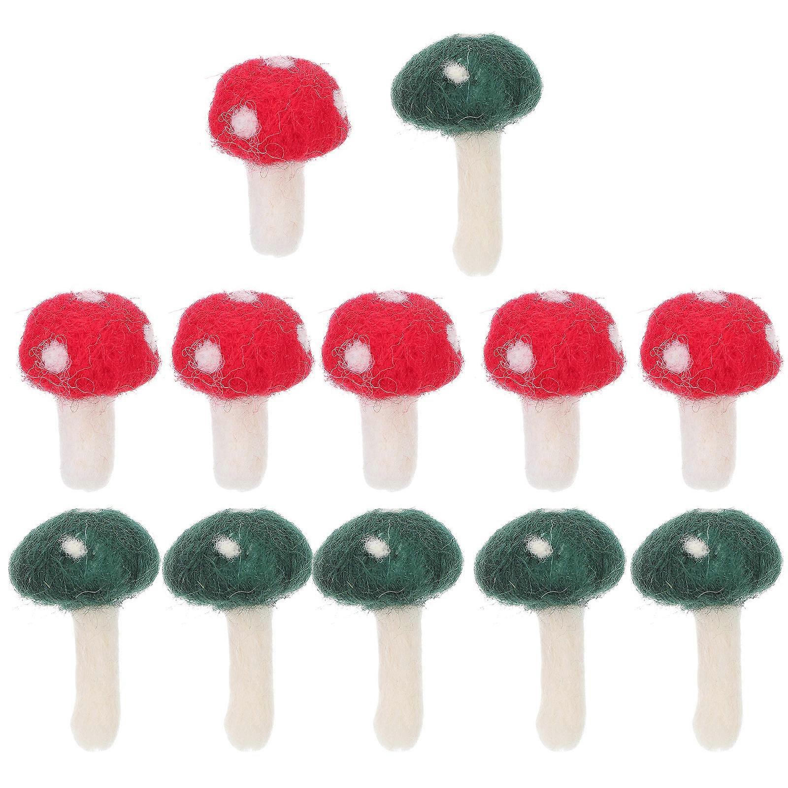 12pcs Felt Mushroom Ornaments For Diy Headpieces And Craft Projects Soft Felt Mushrooms For Wreaths And Each