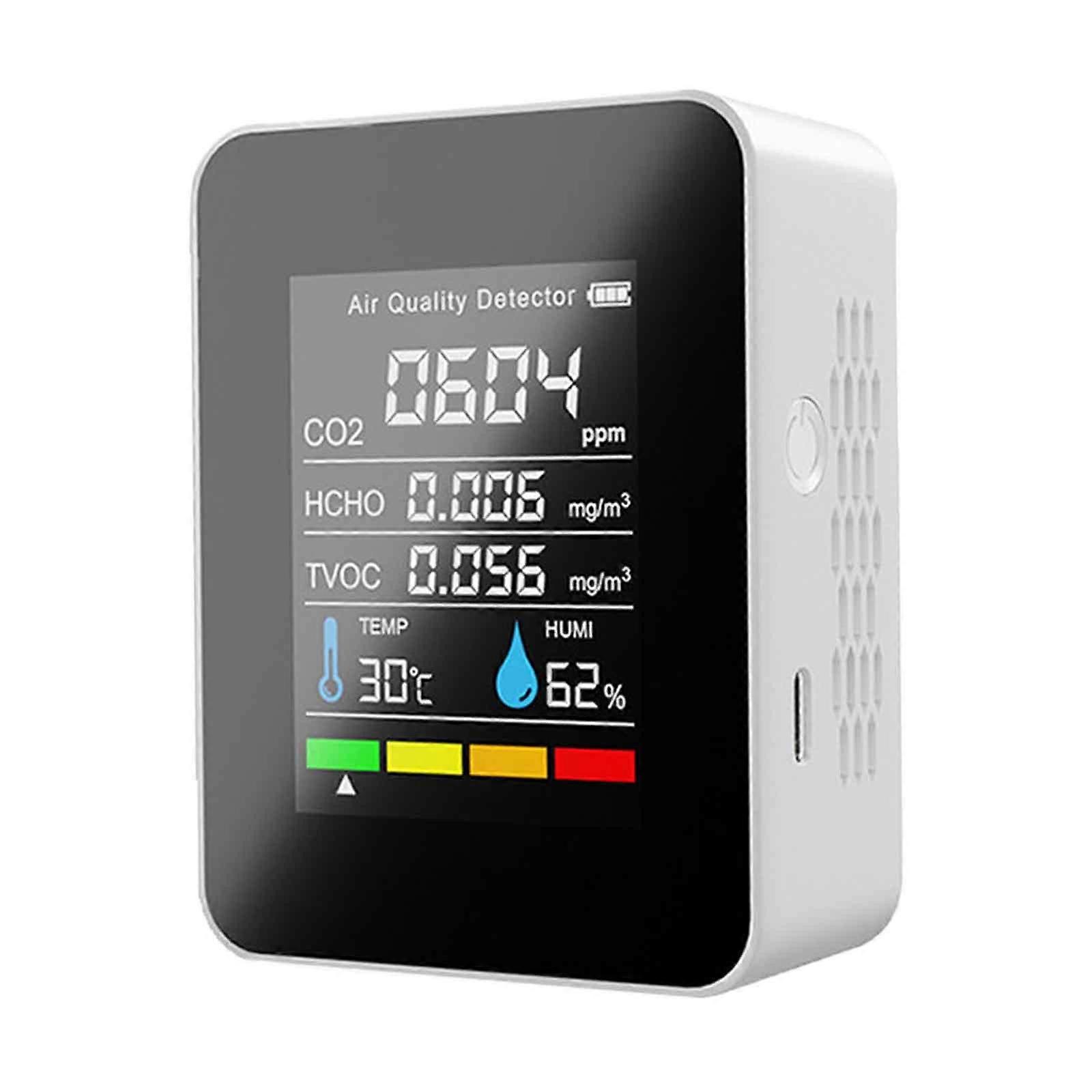 Carbon Dioxide Detector USB Charging LCD Display 400-5000ppm Range Air Quality